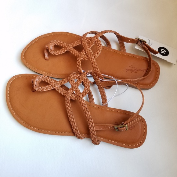 Brown Braided Thong Summer Sandals-7.5/10 - Picture 3 of 3